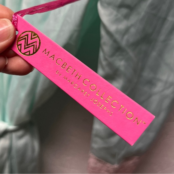 Macbeth Collection Liquorish satin blossom robe in mint and pink NWT sz Large - Picture 2 of 8